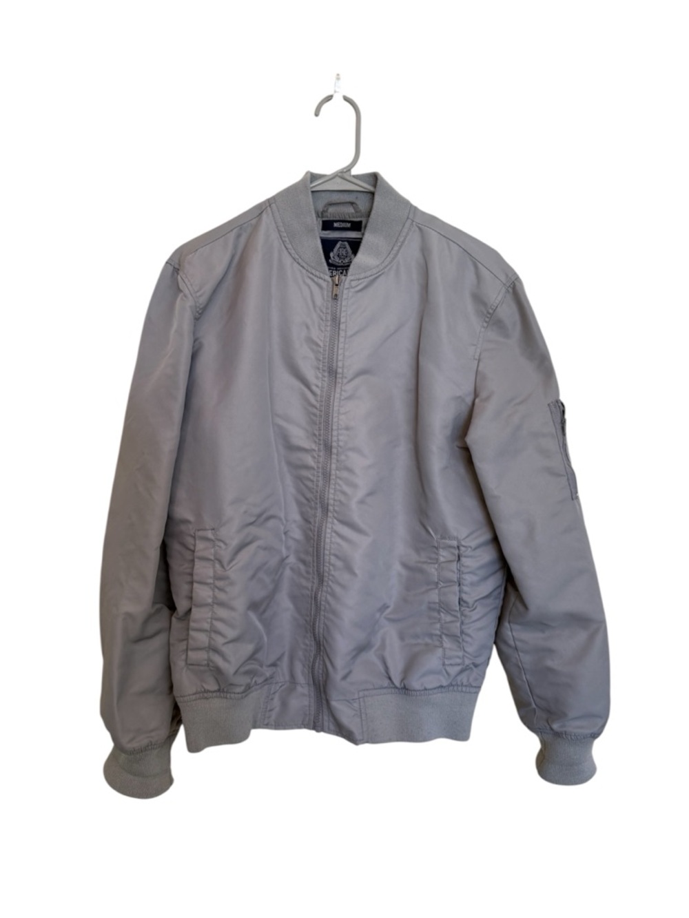 American Rag Light Gray Bomber Jacket